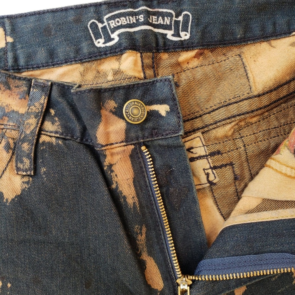 New ROBIN'S JEAN Straight Coated/Waxed Jeans sz 42 - Picture 5 of 8